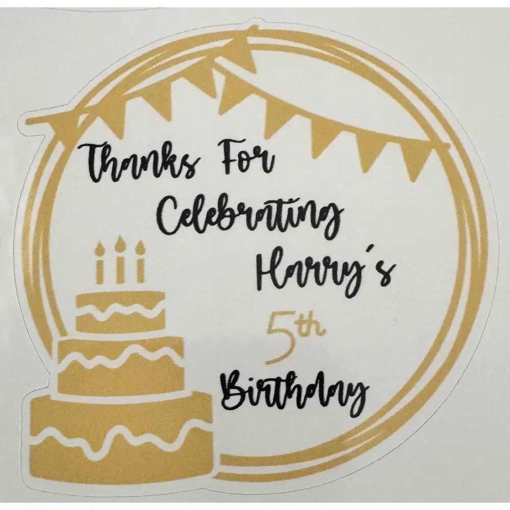 Custom Birthday Thank You Bags with Stickers: Personalized Favor Labels